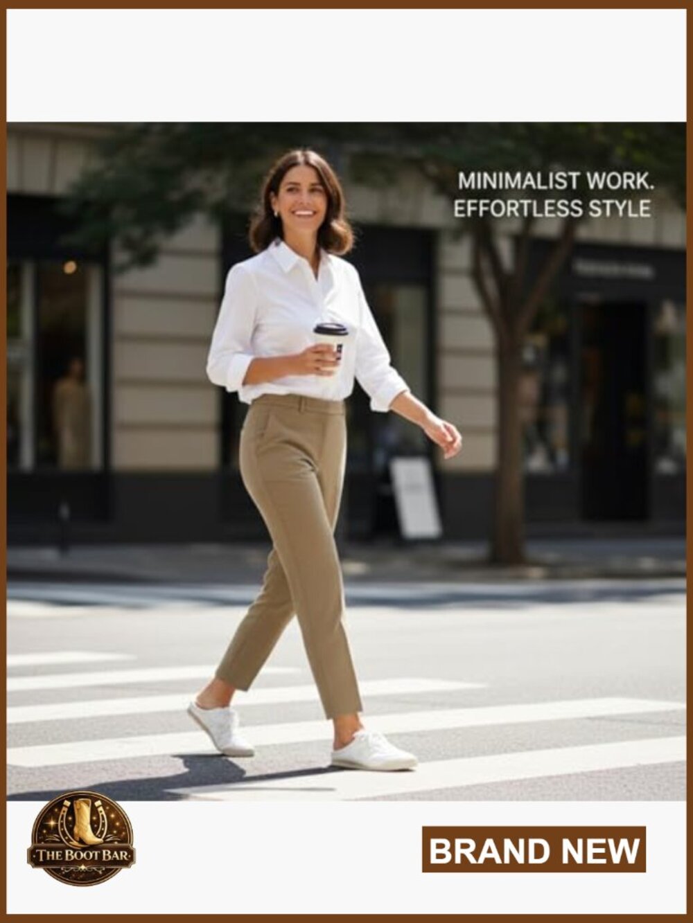 Minimalist White Mule Sneakers, Backless Slip-On PU Leather Walking Loafers - Picture 2 of 6